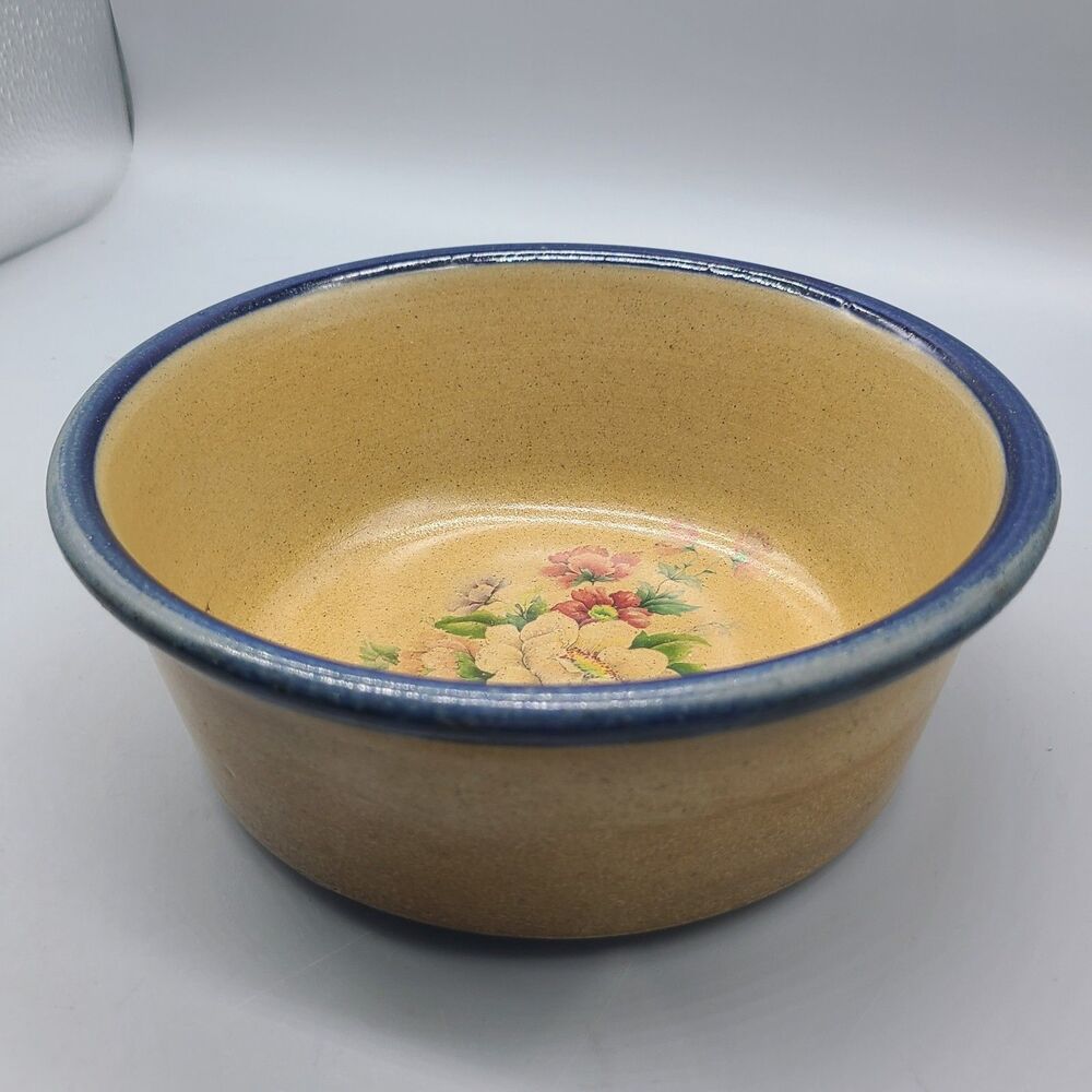 Monroe Salt Works Chippendale Bowls Large 8" Stonewear Floral Maine